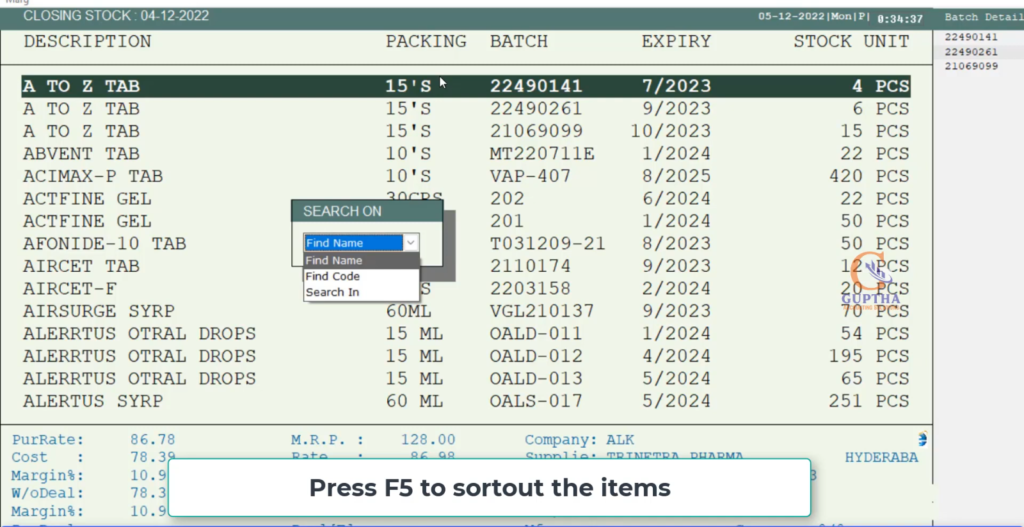 How to Know Batch Wise Stock Report in Marg ERP in Telugu-10