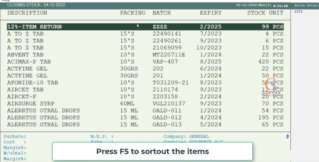 How to Know Batch Wise Stock Report in Marg ERP in Telugu-11