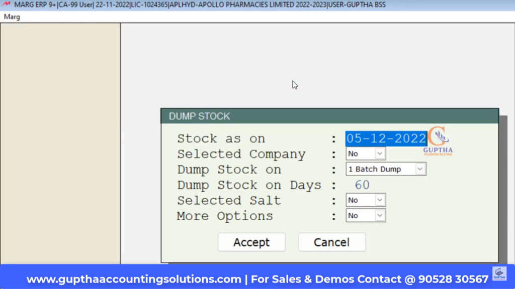 How to Know Dump Stock Report in MARG in Telugu-4