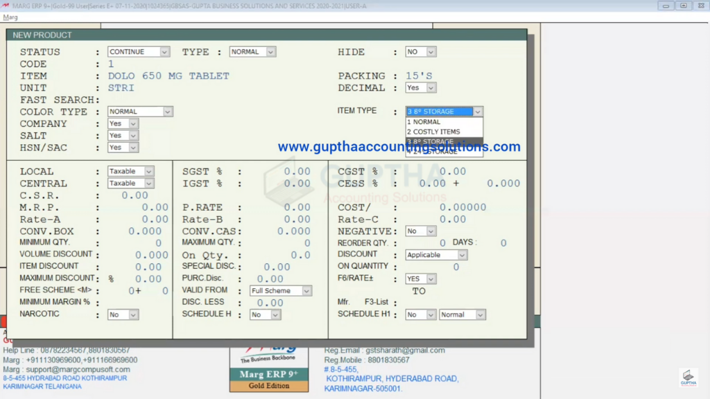 How to create products or Items in Marg Software-18