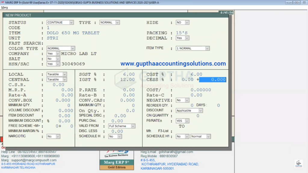 How to create products or Items in Marg Software-23