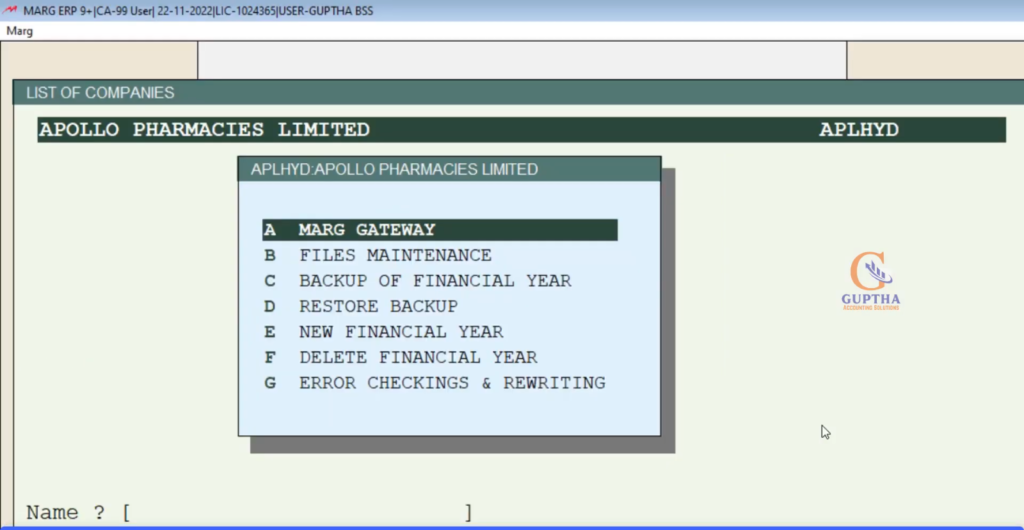 How to restore deleted backup company in Marg Software in Telugu-1