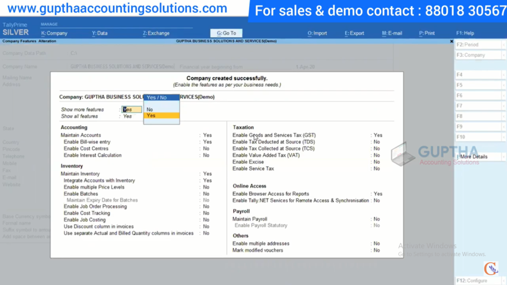 How to Create Company in Tally Prime in Telugu 16