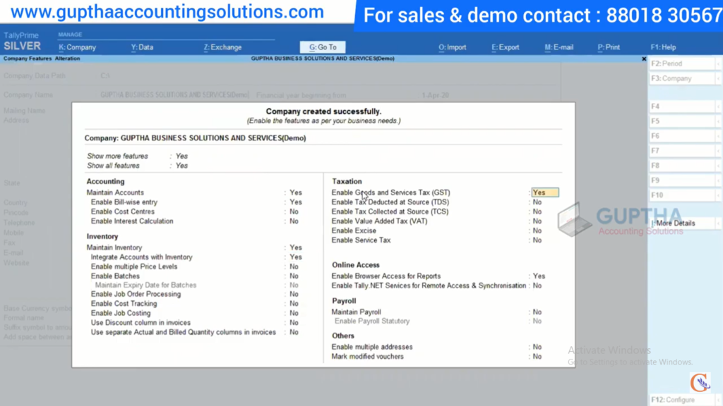 How to Create Company in Tally Prime in Telugu 18
