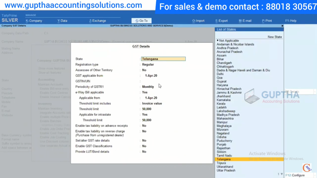 How to Create Company in Tally Prime in Telugu 19