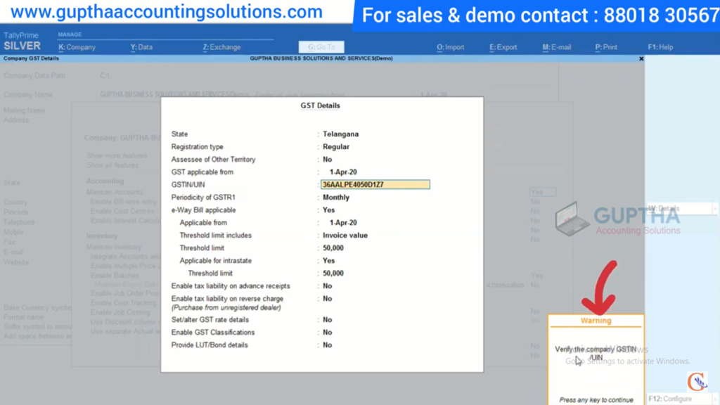 How to Create Company in Tally Prime in Telugu 20