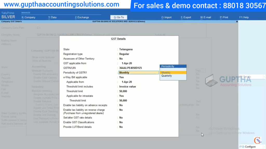 How to Create Company in Tally Prime in Telugu 21