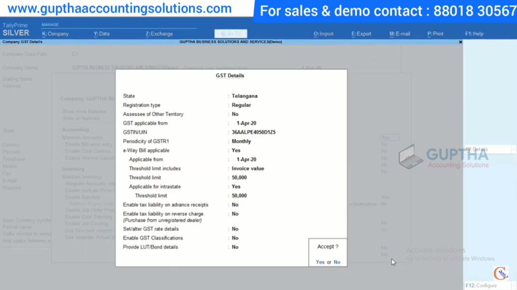 How to Create Company in Tally Prime in Telugu 22