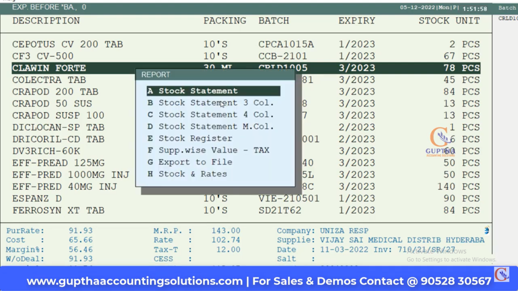 How to Know nearly expire stock Report in MARG in Telugu 19