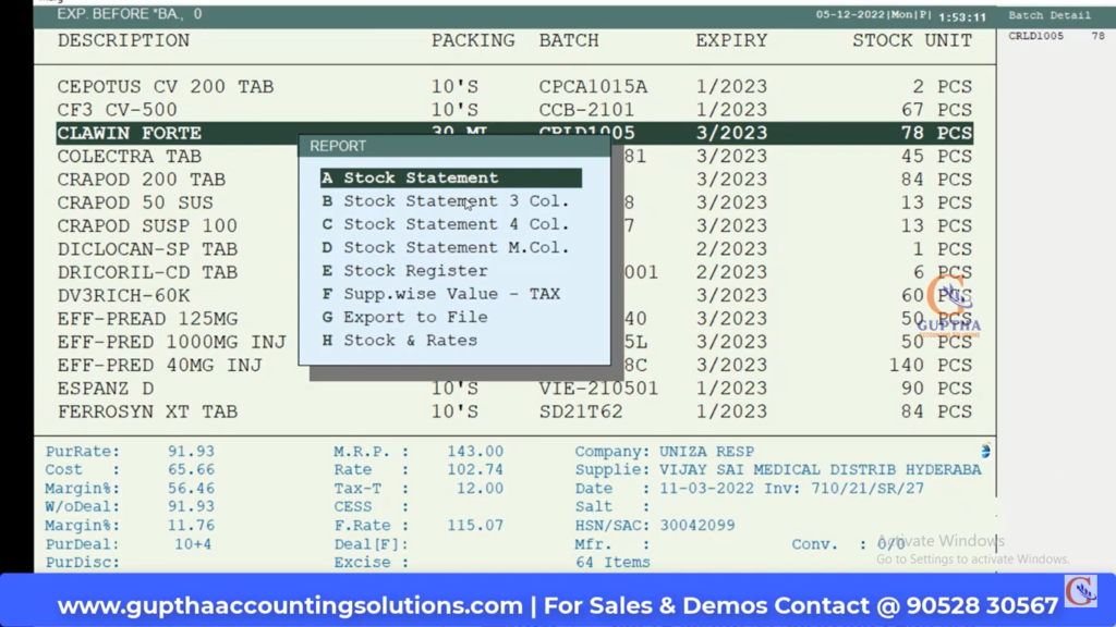 How to Know nearly expire stock Report in MARG in Telugu 27