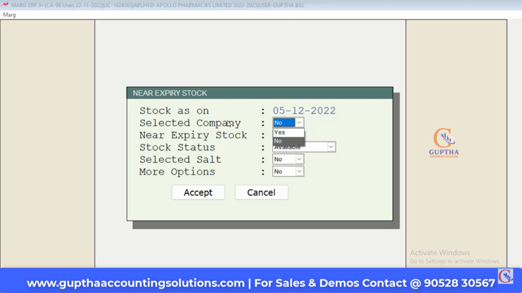 How to Know nearly expire stock Report in MARG in Telugu 8