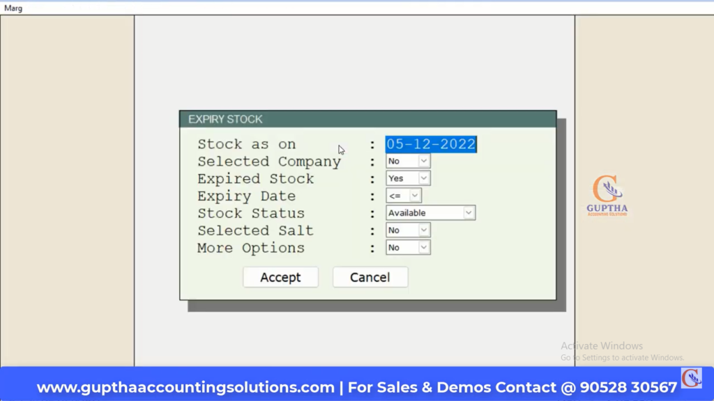 How to Remove Expired Stock from Current Stock Report in MARG in Telugu20