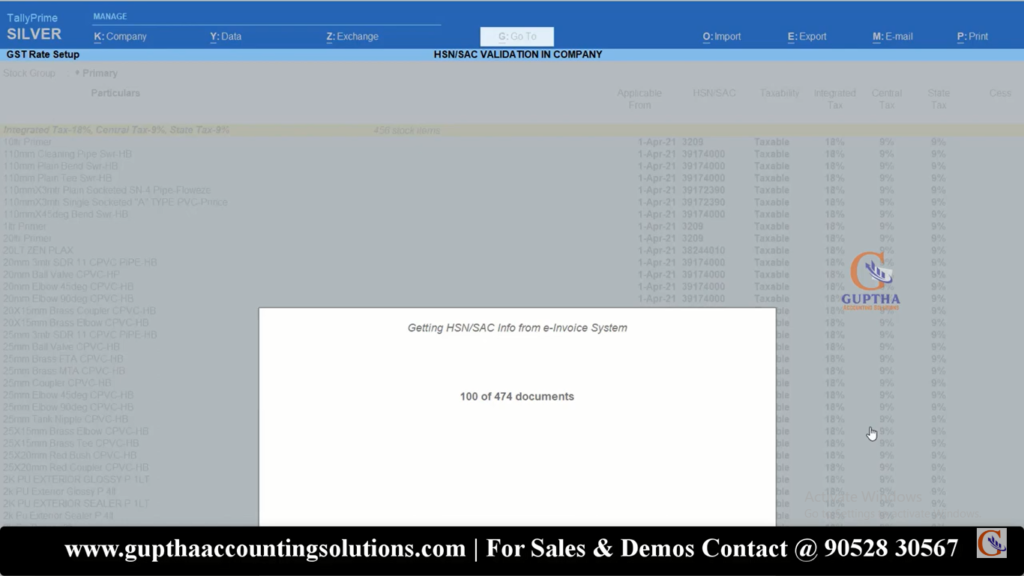 How to Validate HSN code in Tally Prime in Telugu 13