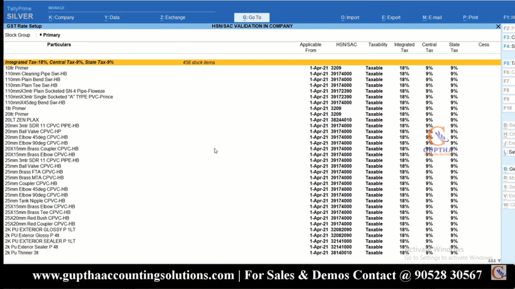 How to Validate HSN code in Tally Prime in Telugu 5