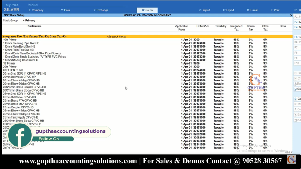 How to Validate HSN code in Tally Prime in Telugu 9