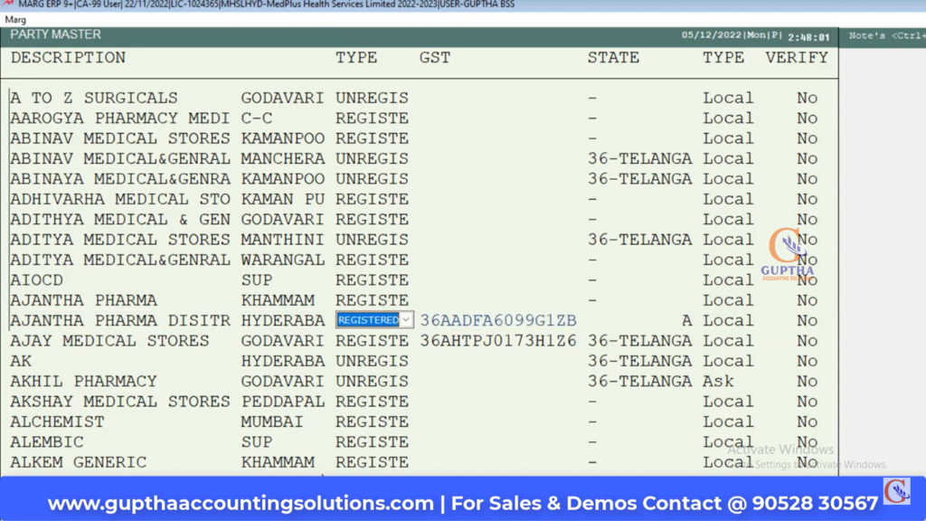 How to Verify Bulk GST IDs in MARG in Telugu 13