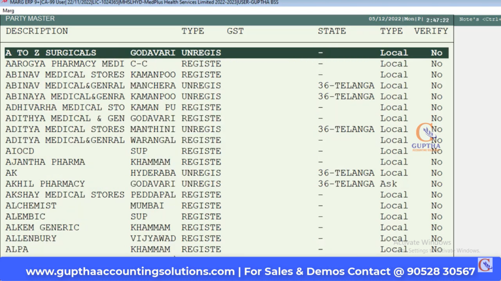 How to Verify Bulk GST IDs in MARG in Telugu 8