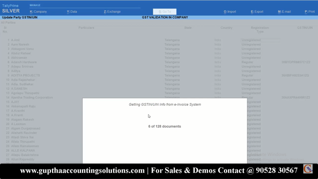 How to Verify GSTIN in Tally Prime in Telugu 10