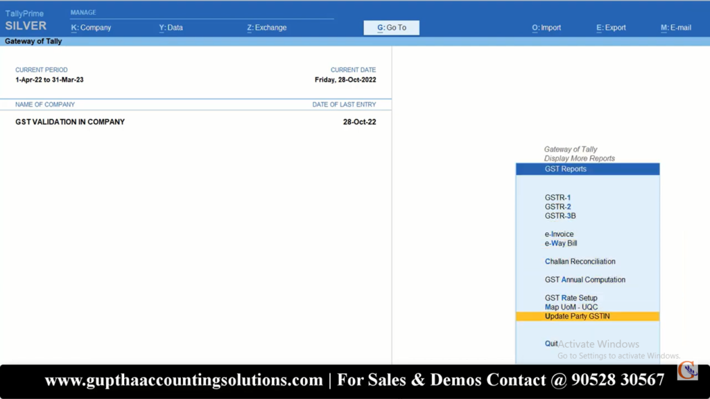 How to Verify GSTIN in Tally Prime in Telugu 3