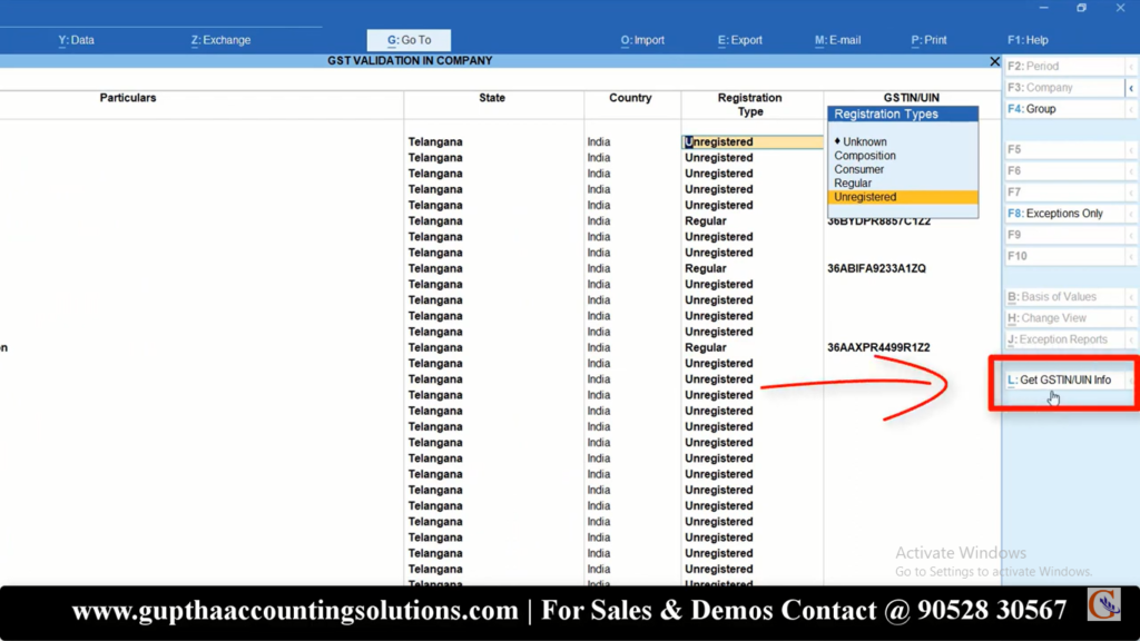 How to Verify GSTIN in Tally Prime in Telugu 7