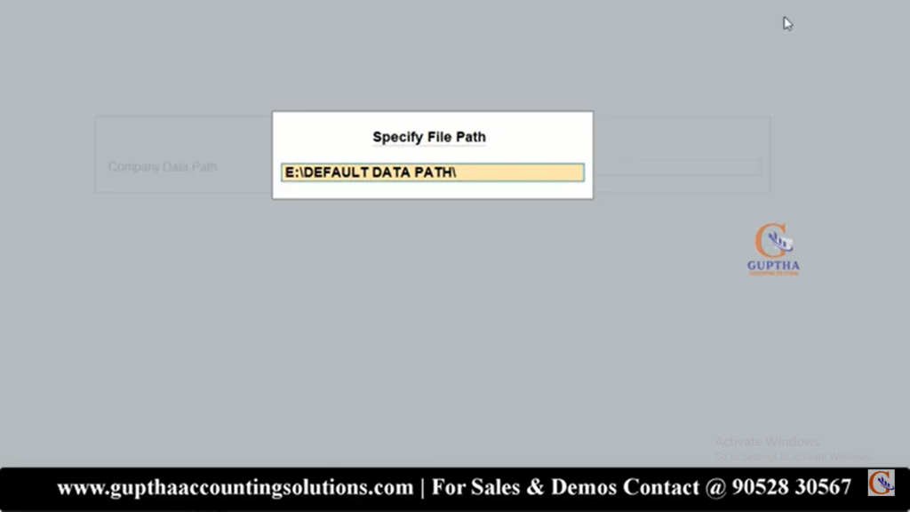 How to Change Default Data Path Setting in Tally Prime in Telugu 10