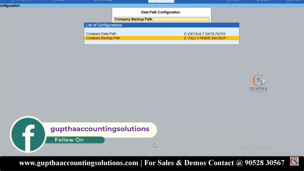 How to Change Default Data Path Setting in Tally Prime in Telugu 20
