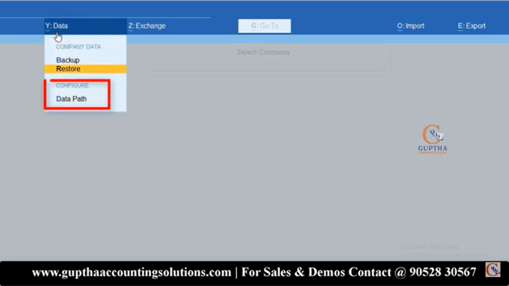 How to Change Default Data Path Setting in Tally Prime in Telugu 6