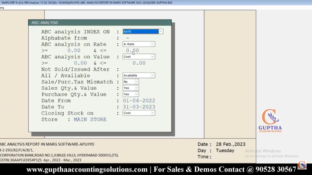 How to Check ABC Analysis Report in Marg in Telugu 2