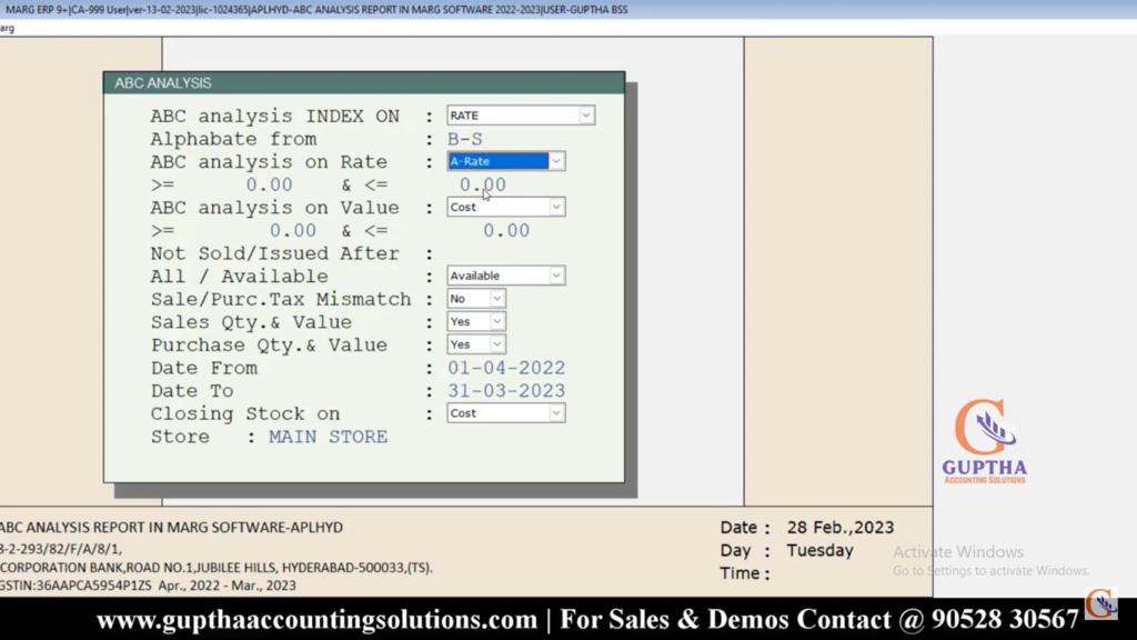 How to Check ABC Analysis Report in Marg in Telugu 4