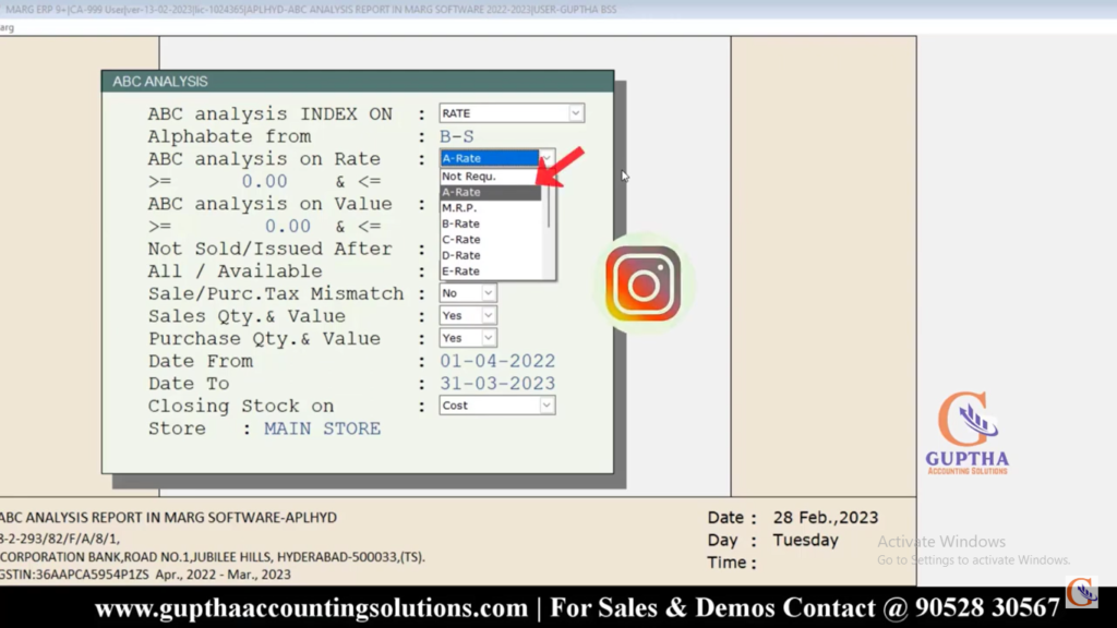 How to Check ABC Analysis Report in Marg in Telugu 5