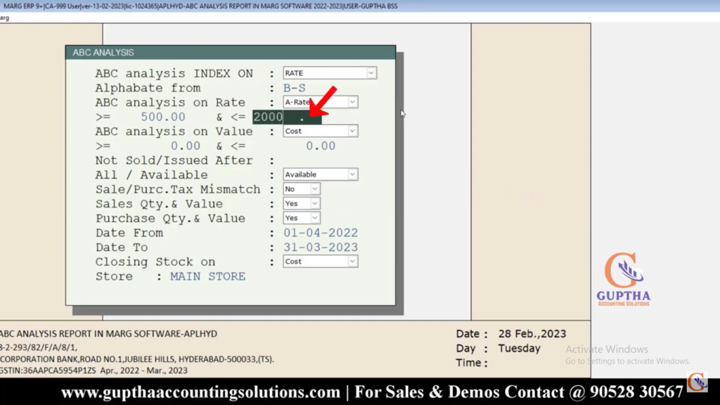 How to Check ABC Analysis Report in Marg in Telugu 6