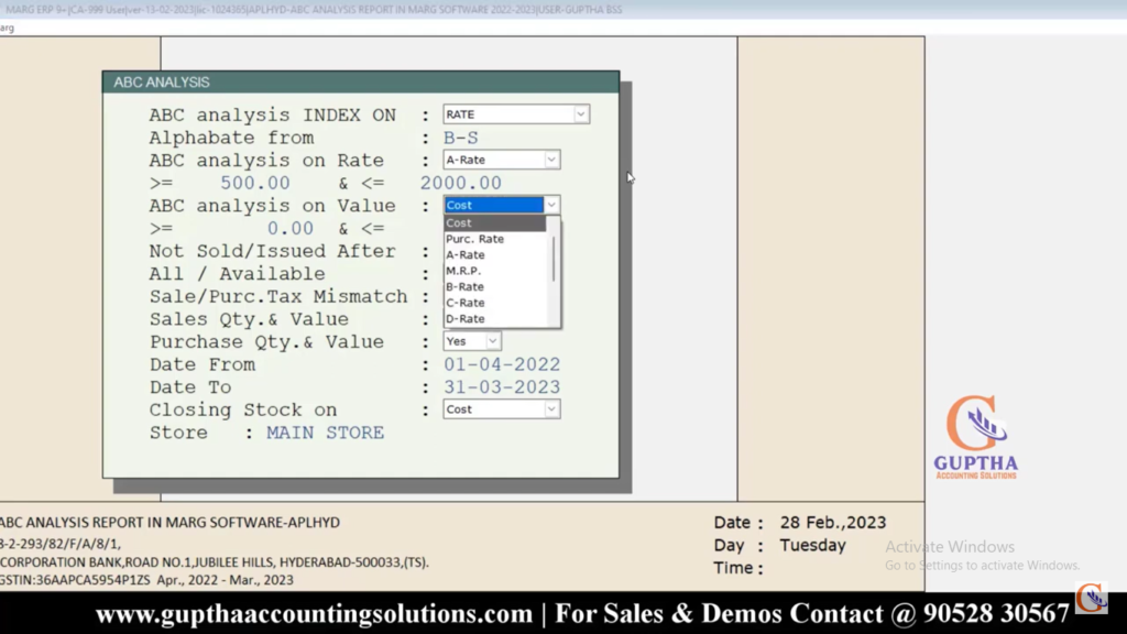 How to Check ABC Analysis Report in Marg in Telugu 7