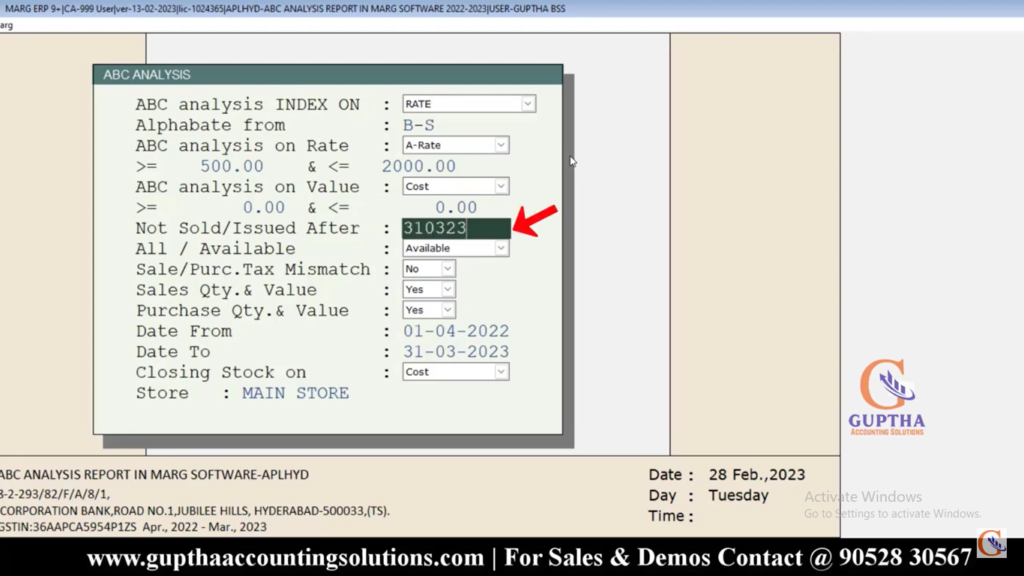 How to Check ABC Analysis Report in Marg in Telugu 8