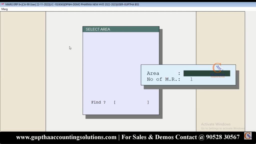 How to Create Area Masters in Marg ERP i n Telugu 12