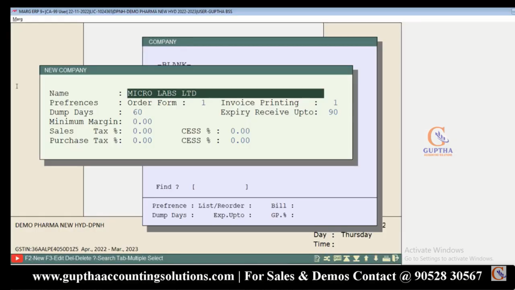How to Create Company Masters in Marg ERP in Telugu 6