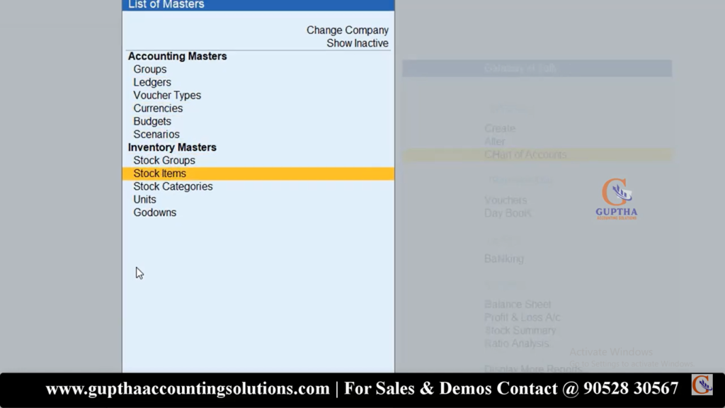 How to Delete Unused Item Masters in Tally Prime in Telugu 2