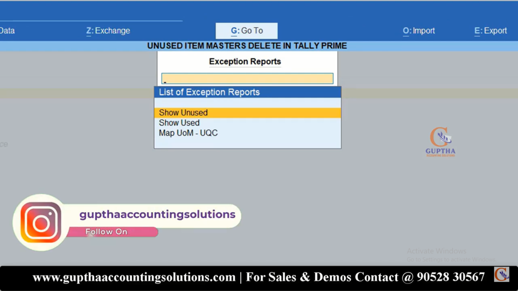 How to Delete Unused Item Masters in Tally Prime in Telugu 4