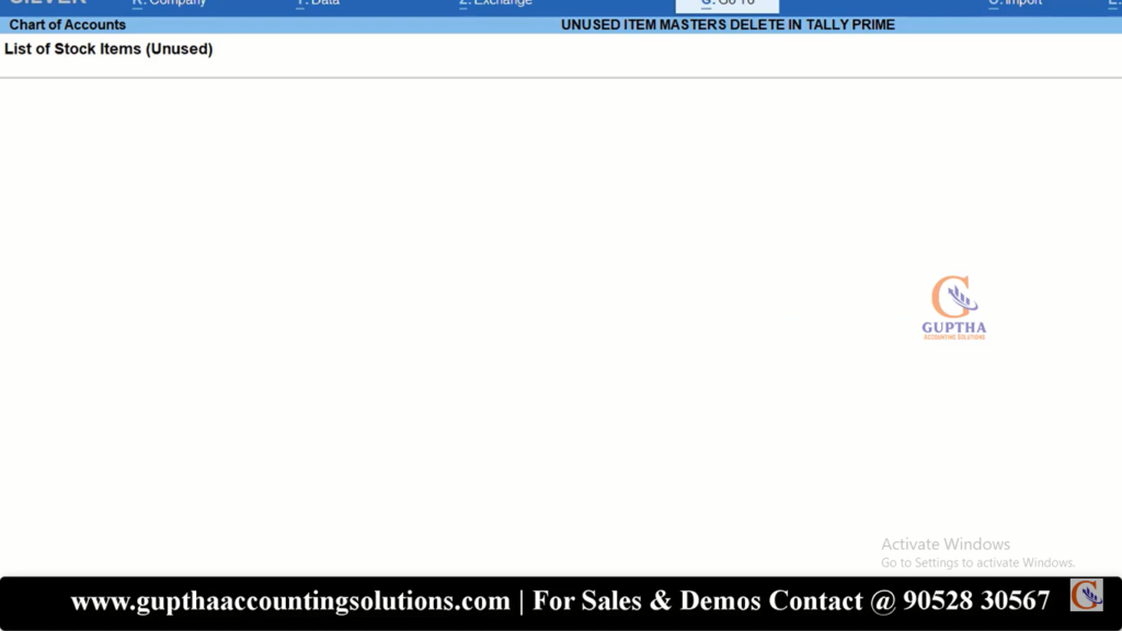 How to Delete Unused Item Masters in Tally Prime in Telugu 8