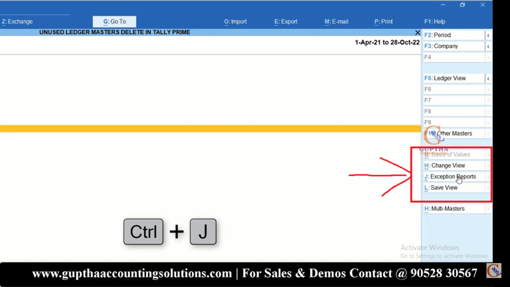 How to Delete Unused Ledger Masters in Tally Prime in Telugu 4