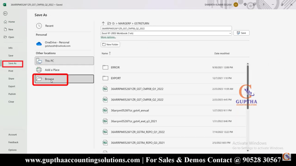 How to Export CMP 8 Composition Dealer Returns to Excel in Marg in Telugu 12