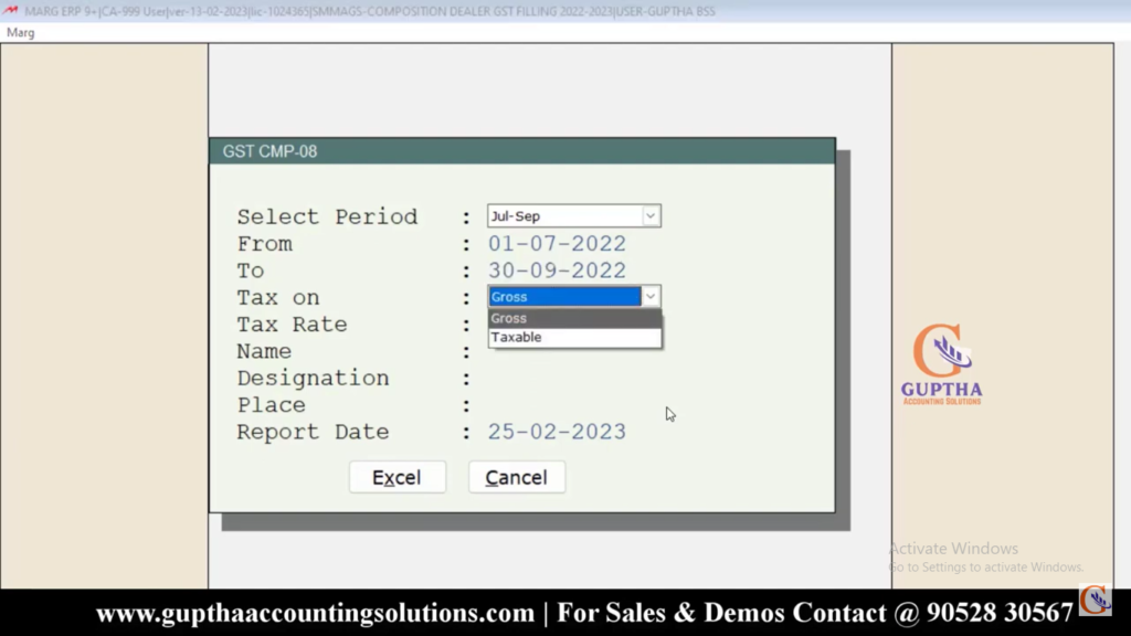 How to Export CMP 8 Composition Dealer Returns to Excel in Marg in Telugu 6