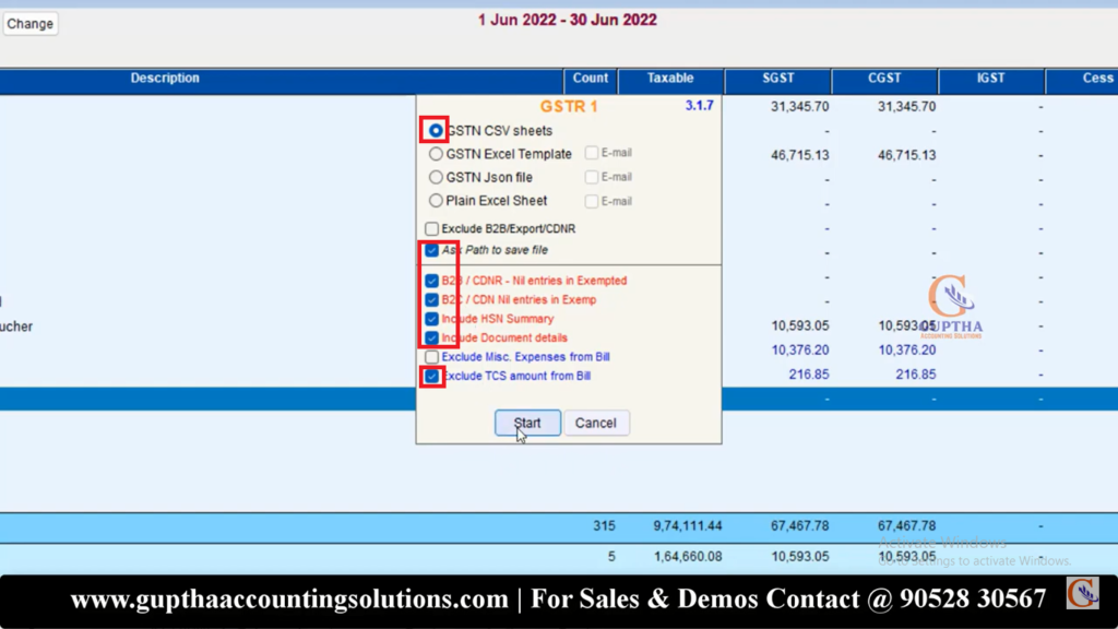 How to Export GSTR 1 Report MARG ERP into Excel, CSV, Json formats in Telugu 19