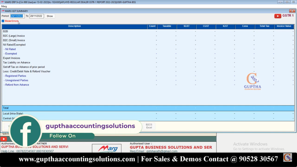 How to Export GSTR 1 Report MARG ERP into Excel, CSV, Json formats in Telugu 5