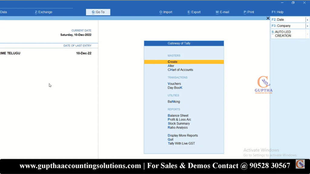 How to Export GSTR 1 Report Tally Prime into Excel, CSV, Json formats in Telugu 1