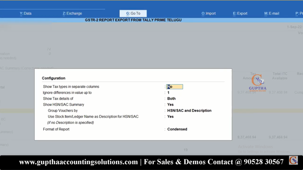 How to Export GSTR 2 Report Tally Prime into Excel, Json formats in Telugu 16