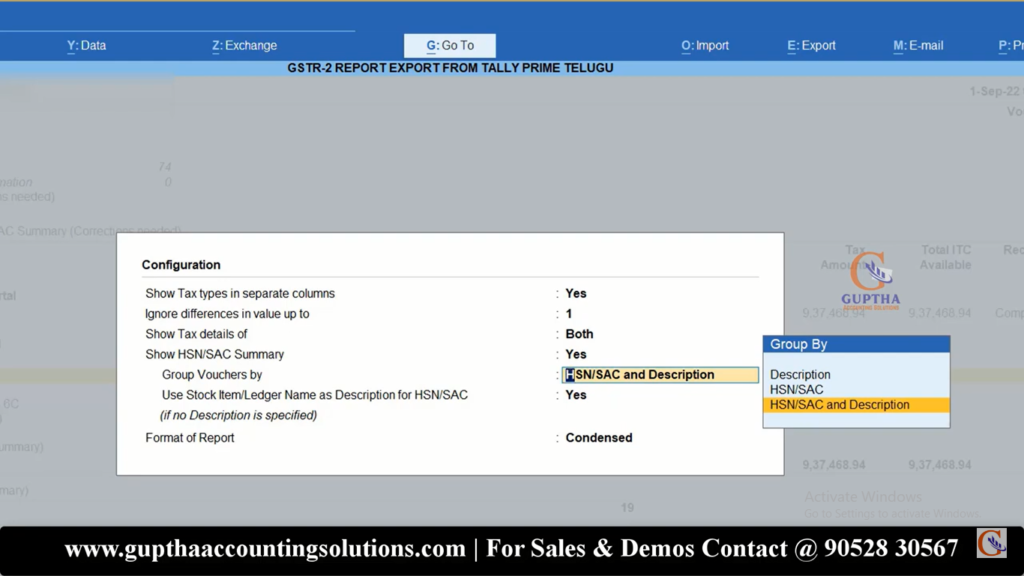 How to Export GSTR 2 Report Tally Prime into Excel, Json formats in Telugu 18