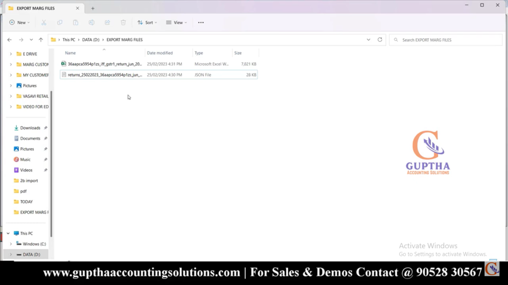 How to Export QRMP Returns into Excel, CSV, Json Formats in Marg ERP in Telugu 19