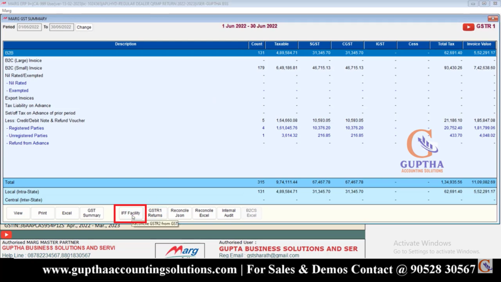 How to Export QRMP Returns into Excel, CSV, Json Formats in Marg ERP in Telugu 21