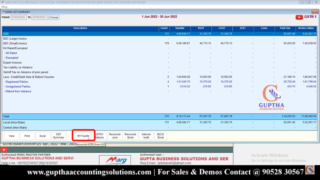 How to Export QRMP Returns into Excel, CSV, Json Formats in Marg ERP in Telugu 7