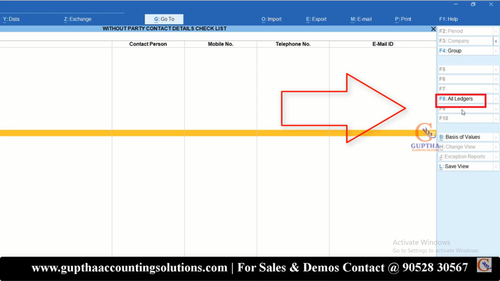 How to Get Customers or Suppliers list without Contact Details in Tally Prime in Telugu 5